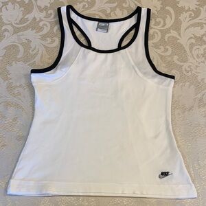 Nike White Racerback Tank with Black Accents